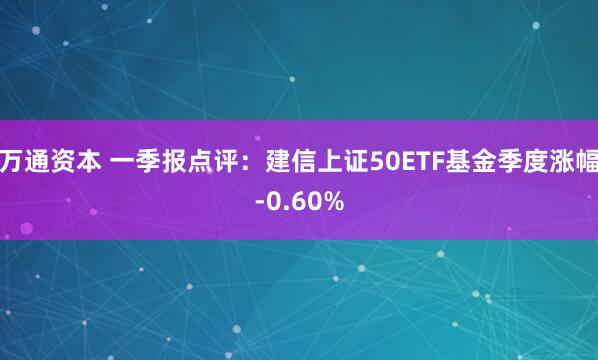 万通资本 一季报点评：建信上证50ETF基金季度涨幅-0.60%